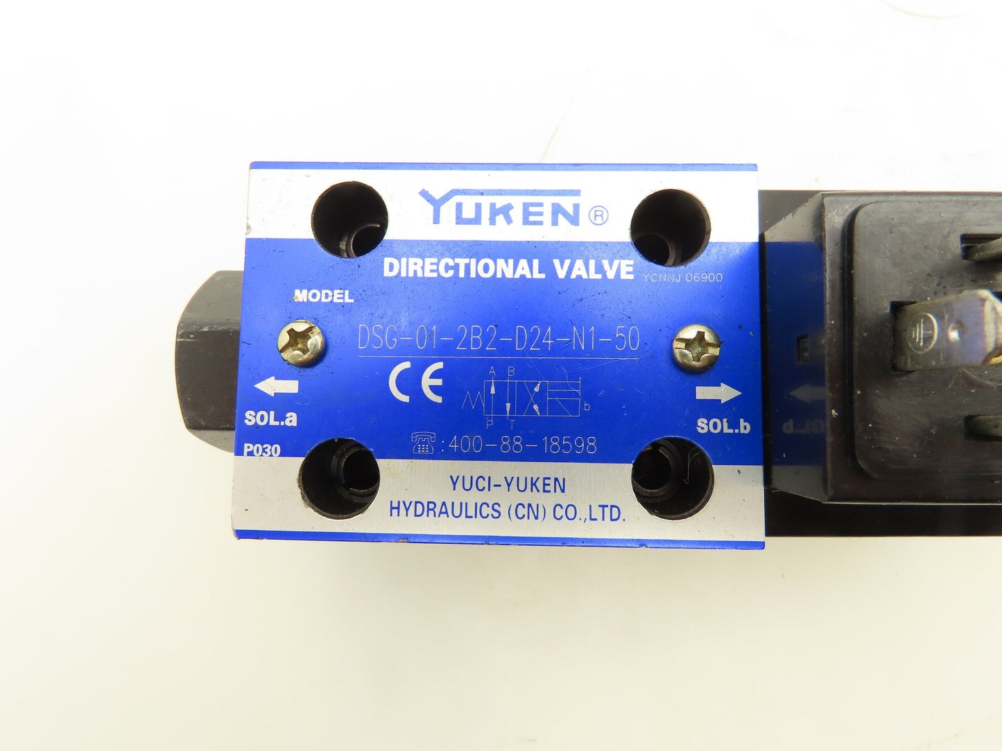 Yuken DSG-01-2B2-D24-N1-50 Directional Control Solenoid Valve 24VDC