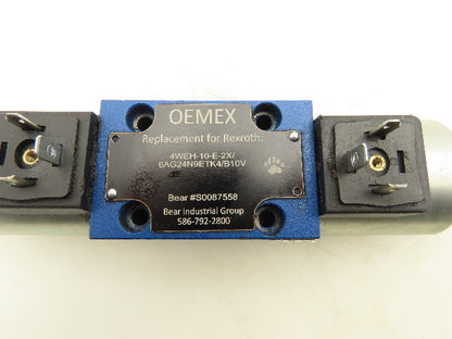 Rexroth 4WEH-10-E-2X/6AG24N9ETK4/B10V Directional Control Solenoid Valve 24VDC