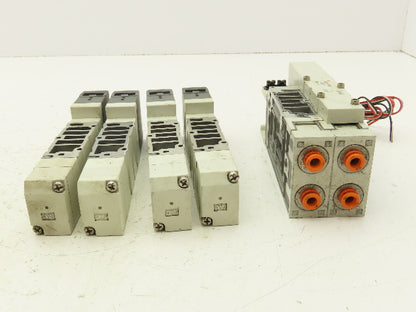 SMC VQ4300-5 Pneumatic Solenoid Valve 3-Position 24VDC  Lot of 4