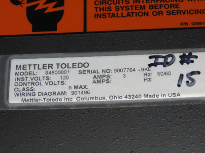 Mettler Toledo 9480 Expressweigh Checkweigher Scale Conveyor Control Panel