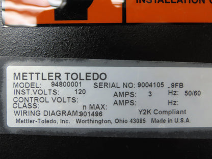 Mettler Toledo 9480 Expressweigh Checkweigher Scale Conveyor Control Panel