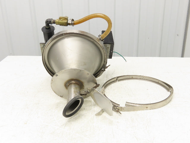 Vacuum Auto Loader Receiver Material Hopper 12" Dust Collector Top Bottom SS