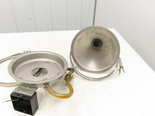 Vacuum Auto Loader Receiver Material Hopper 12" Dust Collector Top Bottom SS