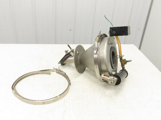 Vacuum Auto Loader Receiver Material Hopper 12" Dust Collector Top Bottom SS
