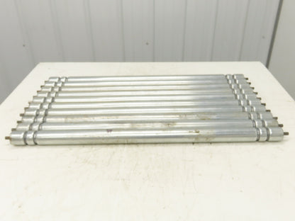 Galvanized Steel Conveyor Roller 1.9" Dia 36"BF Double Groove  Lot of 10