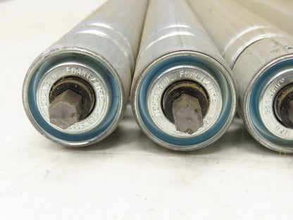 Galvanized Steel Conveyor Roller 1.9" Dia 36"BF Double Groove  Lot of 10