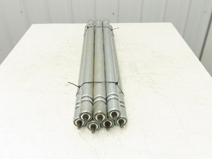 Galvanized Steel Conveyor Roller 1.9" Dia 36"BF Double Groove  Lot of 7