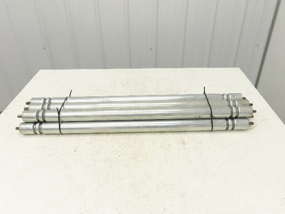 Galvanized Steel Conveyor Roller 1.9" Dia 36"BF Double Groove  Lot of 7
