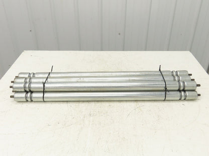 Galvanized Steel Conveyor Roller 1.9" Dia 36"BF Double Groove  Lot of 7
