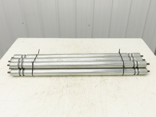 Galvanized Steel Conveyor Roller 1.9" Dia 36"BF Double Groove  Lot of 7