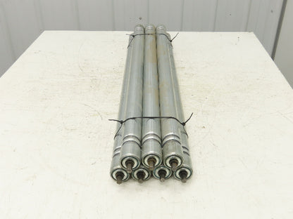 Galvanized Steel Conveyor Roller 1.9" Dia 36"BF Double Groove  Lot of 7
