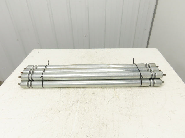 Galvanized Steel Conveyor Roller 1.9" Dia 36"BF Double Groove  Lot of 7