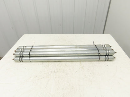 Galvanized Steel Conveyor Roller 1.9" Dia 36"BF Double Groove  Lot of 7