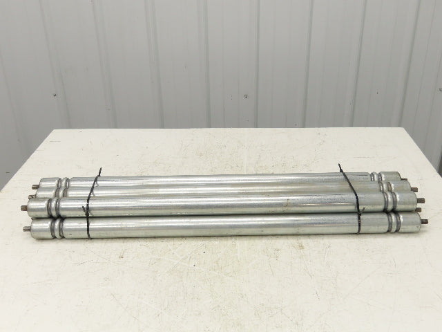 Galvanized Steel Conveyor Roller 1.9" Dia 36"BF Double Groove  Lot of 7