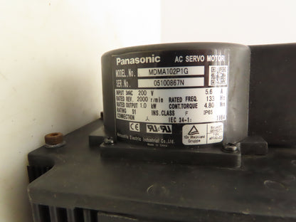 Panasonic MDMA102P1G AC Servo Motor 1kw 2000 RPM 200V 3PH
