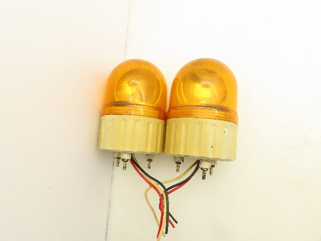 Menics ASG Super Light Amber 110/220V Warning Light Rotating Vintage Lot of 2