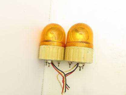 Menics ASG Super Light Amber 110/220V Warning Light Rotating Vintage Lot of 2