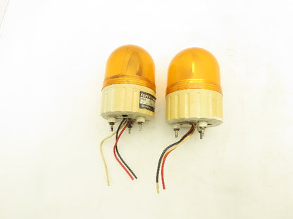 Menics ASG Super Light Amber 110/220V Warning Light Rotating Vintage Lot of 2