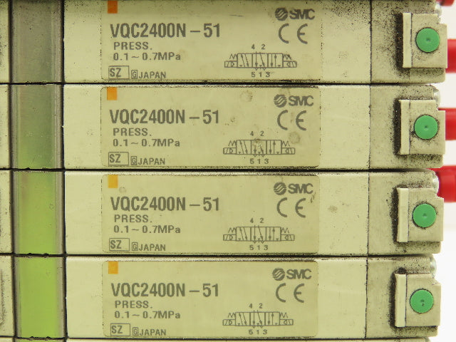 SMC VV5QC21-08C6FD0-DN 8-Station D-Sub Manifold 5/3 Solenoid Valves VQC2400N-51