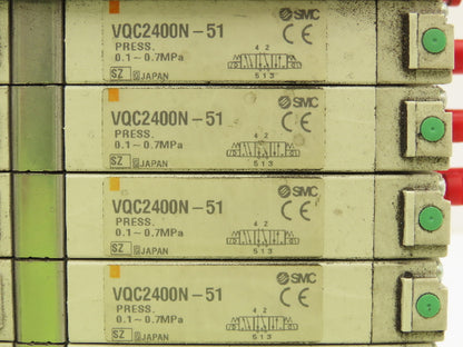 SMC VV5QC21-08C6FD0-DN 8-Station D-Sub Manifold 5/3 Solenoid Valves VQC2400N-51