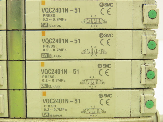 SMC VV5QC21-08C6FD0-DN 8-Station D-Sub Manifold 5/3 Solenoid Valves VQC2400N-51
