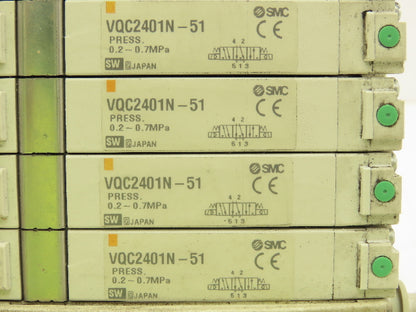 SMC VV5QC21-08C6FD0-DN 8-Station D-Sub Manifold 5/3 Solenoid Valves VQC2400N-51