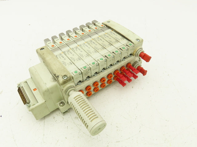 SMC VV5QC21-08C6FD0-DN 8-Station D-Sub Manifold 5/3 Solenoid Valves VQC2400N-51