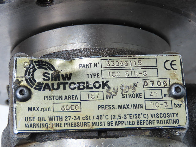 SMW Autoblok 33093115 Doosan CNC Power Hydraulic Lathe Chuck Actuator 40mm