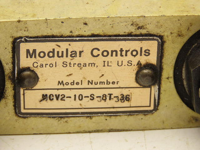 Modular Controls MCV2-10-S-8T-36 Dual Motion Cartridge Relief Load Control Valve