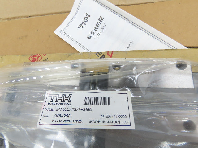 THK HRW35CA2SSE+3160L Linear Guide Rail 2 Bearing Block Unit 35mm x 3160mm 124"