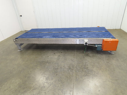 46"x 10' MatTop Intralox Plastic Chain Conveyor 20" Side x Side Belt 19FPM 18"H