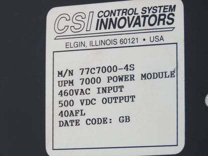 Control Systems Innovator UPM 7000-2R DPS Power Module 500VDC 25A 480V 3Ph Input