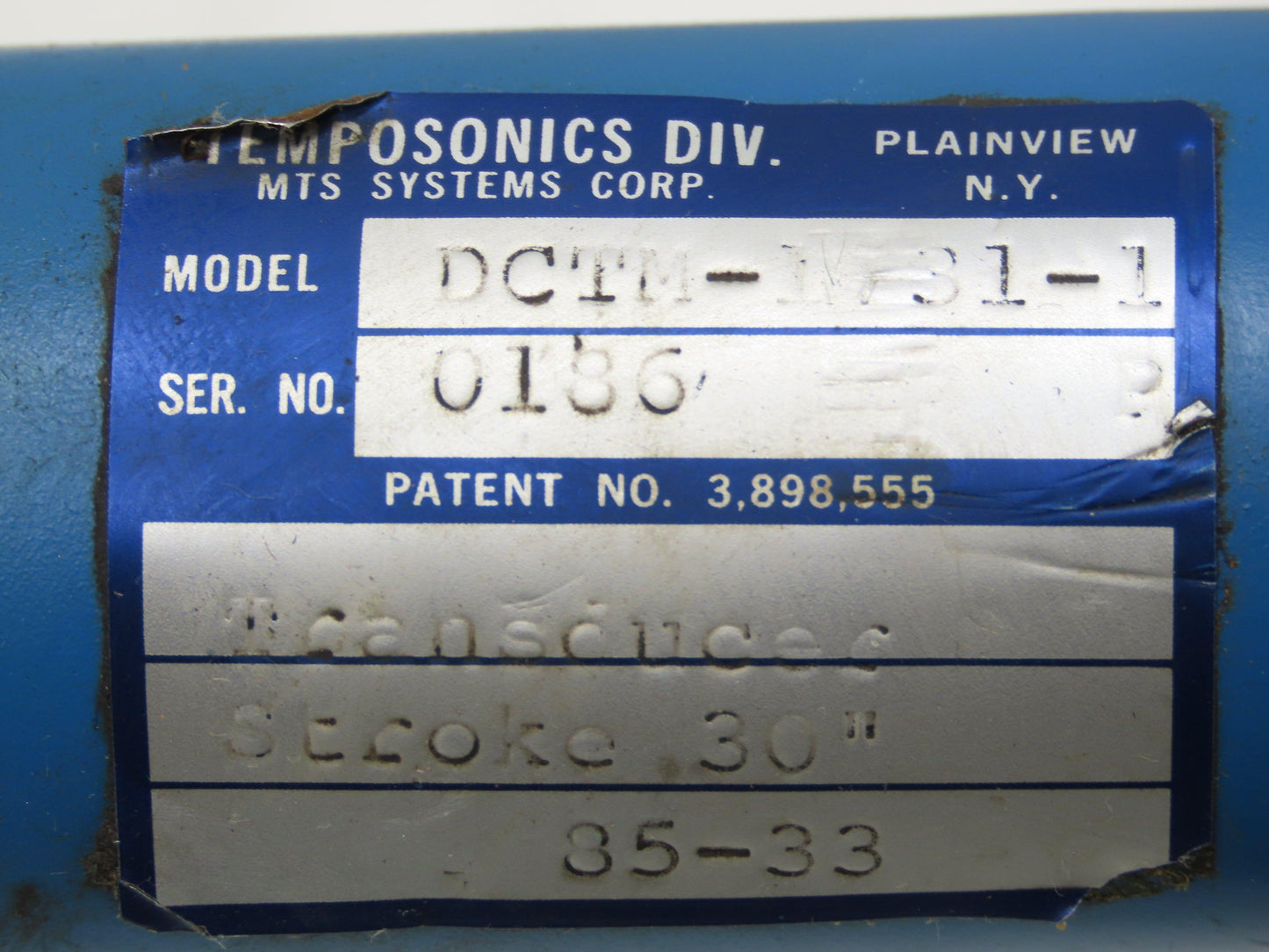 Temposonics DCTM-1731-1 Linear Position Transducer Sensor 30" Stroke