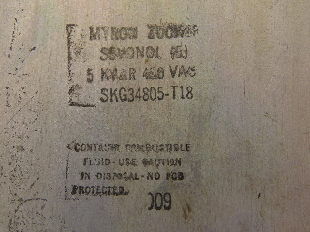 Calmount Myron Zucker SKG34805-T18 Capacitor 5KVAR 480V 3 Phase