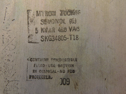 Calmount Myron Zucker SKG34805-T18 Capacitor 5KVAR 480V 3 Phase