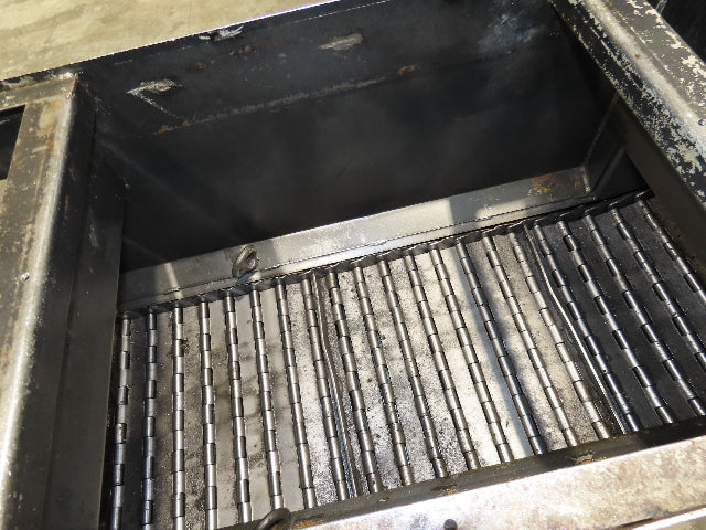 Enomoto Hinge Belt CNC Chip Conveyor 16"x 62" Infeed 31" Discharge 220V 3PH