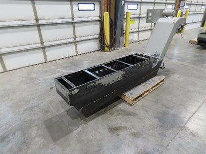 Enomoto Hinge Belt CNC Chip Conveyor 16"x 62" Infeed 31" Discharge 220V 3PH