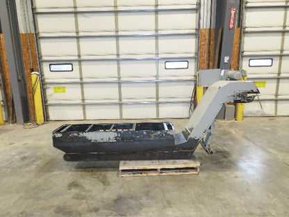 Enomoto Hinge Belt CNC Chip Conveyor 16"x 62" Infeed 31" Discharge 220V 3PH