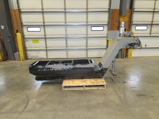 Enomoto Hinge Belt CNC Chip Conveyor 16"x 62" Infeed 31" Discharge 220V 3PH