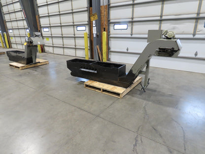 Enomoto Hinge Belt CNC Chip Conveyor 16"x 62" Infeed 31" Discharge 220V 3PH