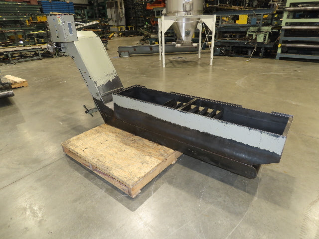 Enomoto Hinge Belt CNC Chip Conveyor 16"x 62" Infeed 31" Discharge 220V 3PH