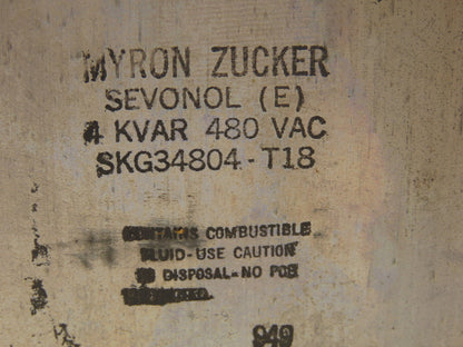 Calmount Myron Zucker SKG34804-T18 Capacitor 4KVAR 480V 3Phase