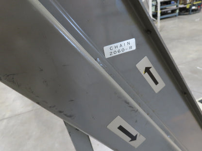 Enomoto Hinge Belt CNC Chip Conveyor 16"x 88" Infeed 46" Discharge 220V 3PH