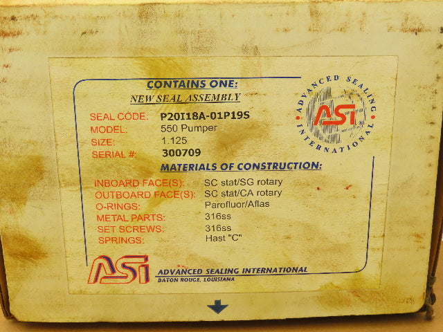 AST Advanced Sealing P20I18A-01P19S Mechanical Pump Seal Cartridge 1-1/8" Bore