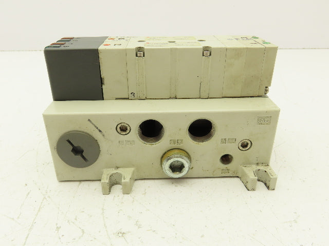 SMC VQ4300-5 Pneumatic Solenoid Valve 24VDC 2-Station Plug-In Manifold