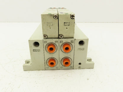 SMC VQ4300-5 Pneumatic Solenoid Valve 24VDC 2-Station Plug-In Manifold
