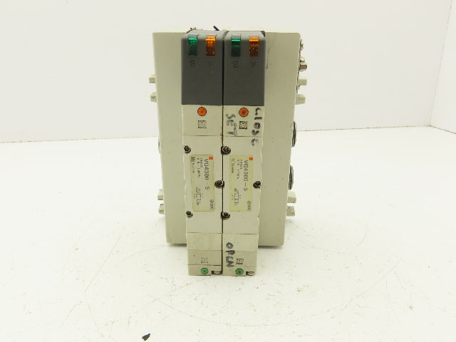 SMC VQ4300-5 Pneumatic Solenoid Valve 24VDC 2-Station Plug-In Manifold