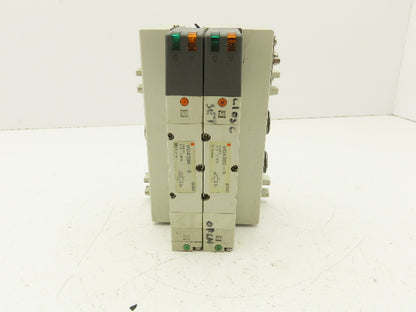 SMC VQ4300-5 Pneumatic Solenoid Valve 24VDC 2-Station Plug-In Manifold