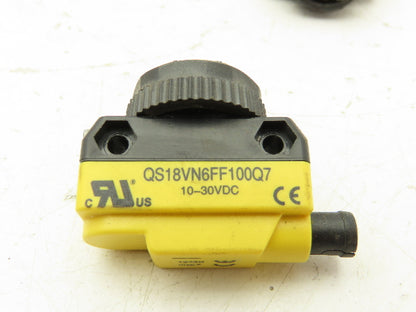 Banner QS18VN6FF100Q7 Photoelectric Sensor 10-30VDC 100MM Range 4 Pin Lot Of 8