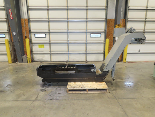 Enomoto Hinge Belt CNC Chip Conveyor 16"x 62" Infeed 43" Discharge 220V 3PH
